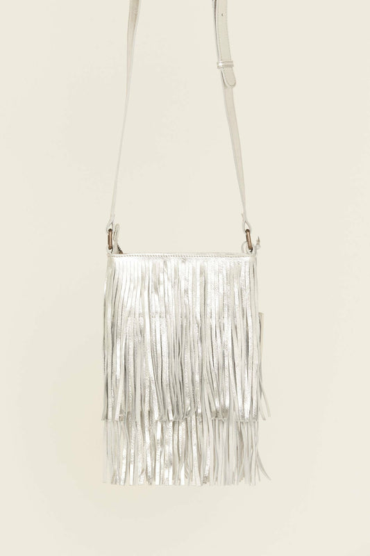 Camarillo Metallic Fringe Suede Crossbody Bag