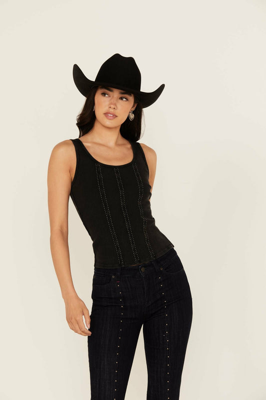 Sevier Studded Ribbed Tank Top