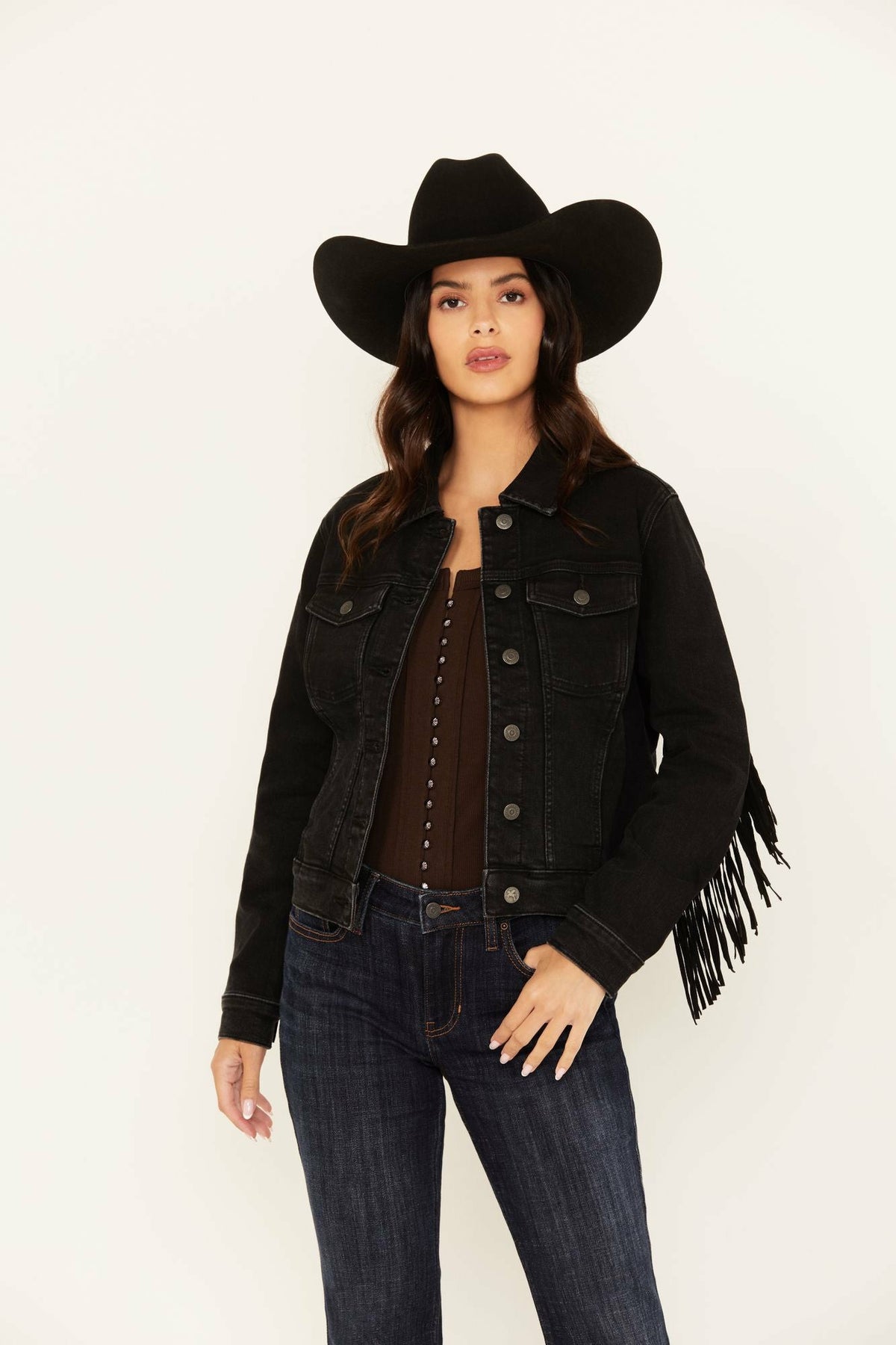 Outlaw Fringe Denim Trucker Jacket