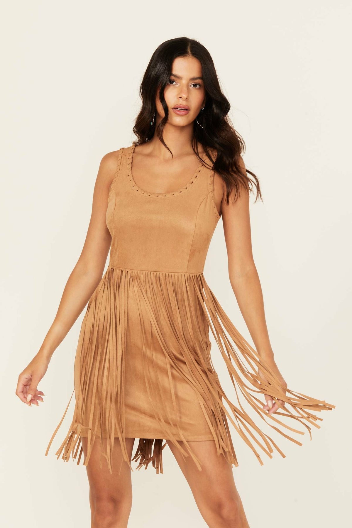 Lady Luck Faux Suede Mini Dress