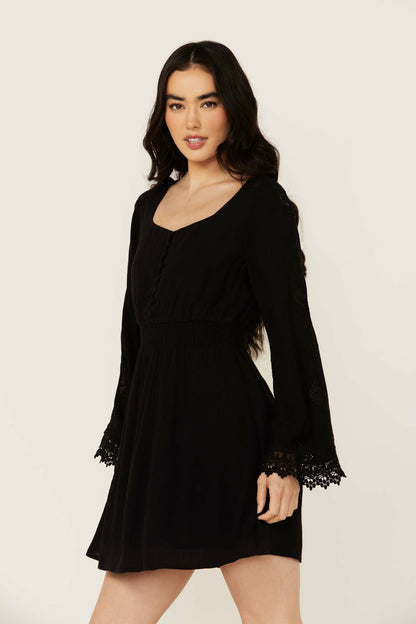Scotts Lace Long Sleeve Mini Dress