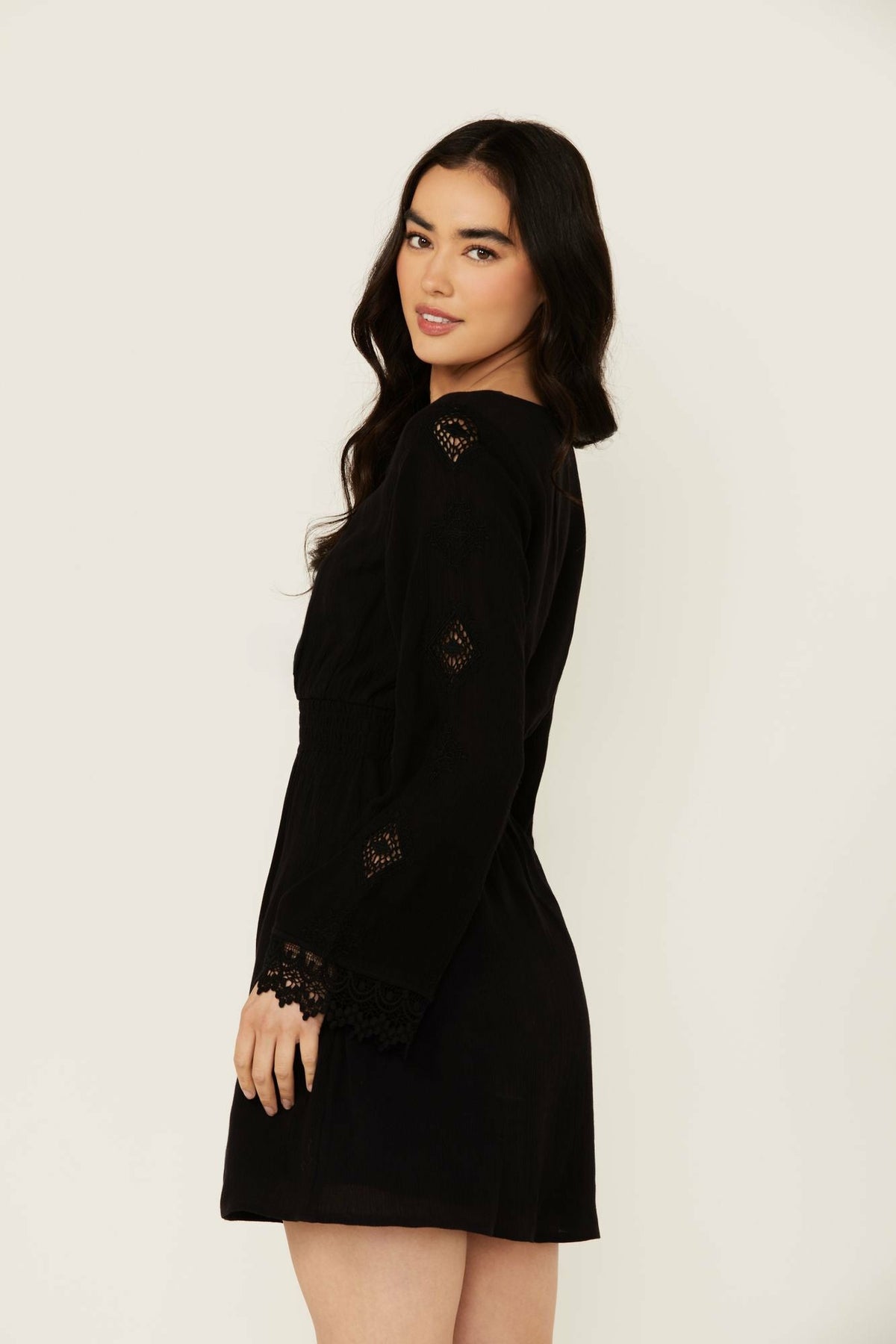 Scotts Lace Long Sleeve Mini Dress