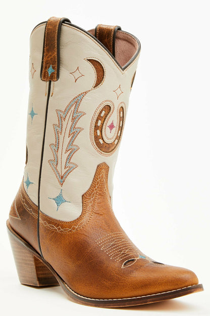 Get Lucky Tan Western Boots - Round Toe