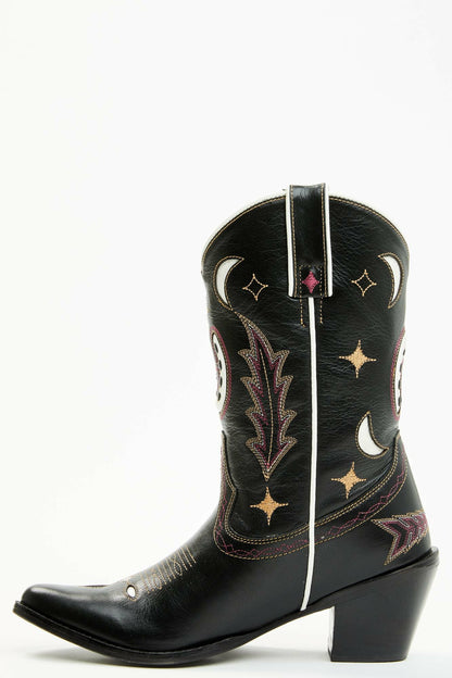 Get Lucky Black Western Boots - Round Toe