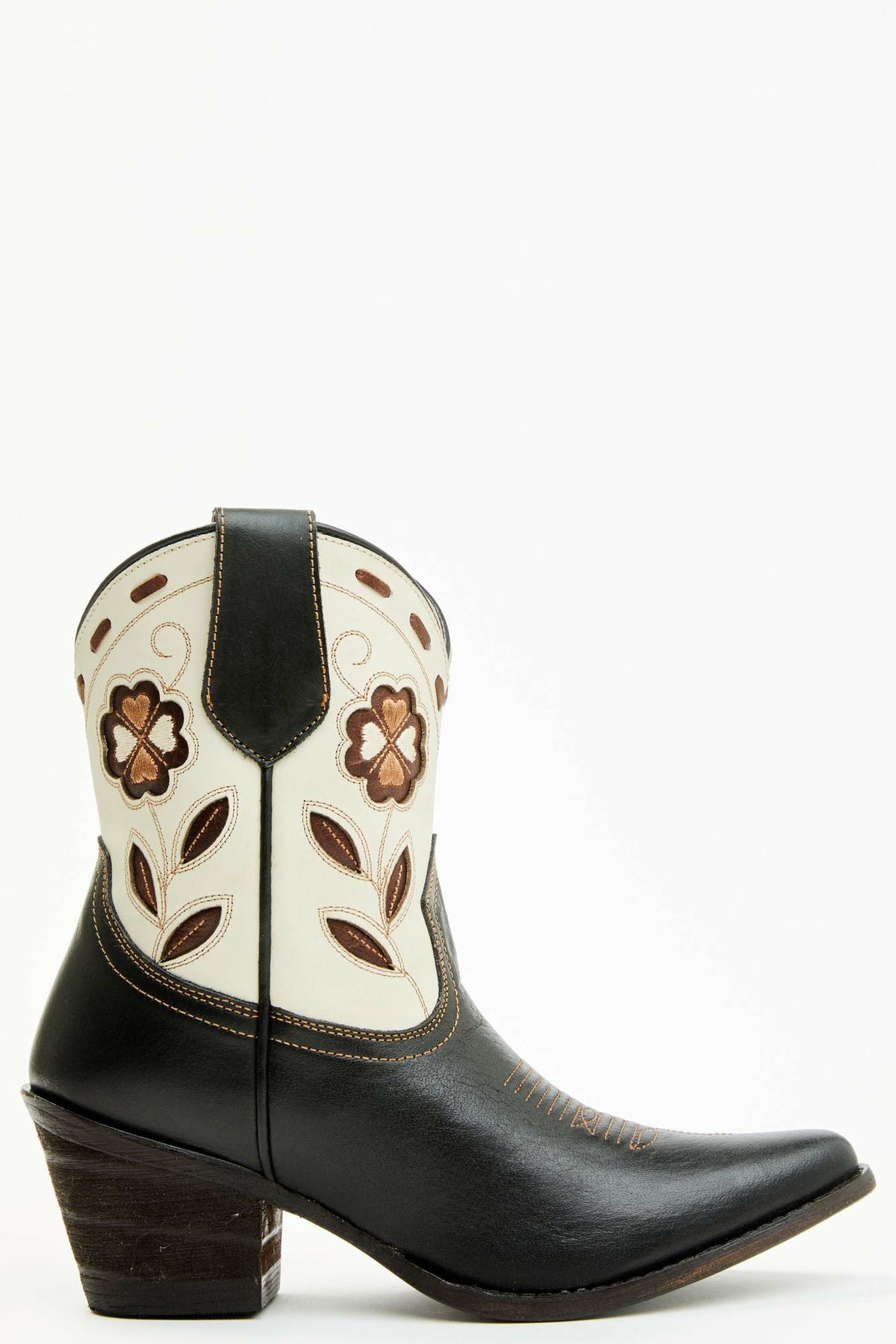 Runaway Black Western Booties - Round Toe