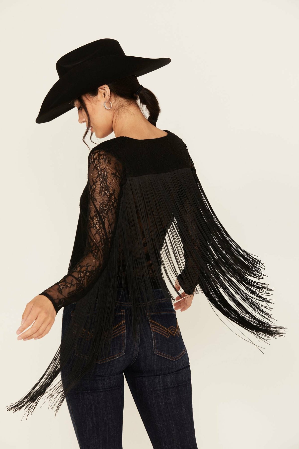 Russello Lace Fringe Long Sleeve Shirt