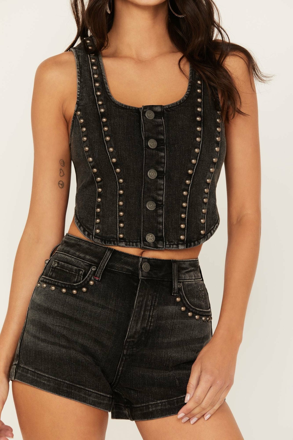 Delrose Drive Studded Denim Vest