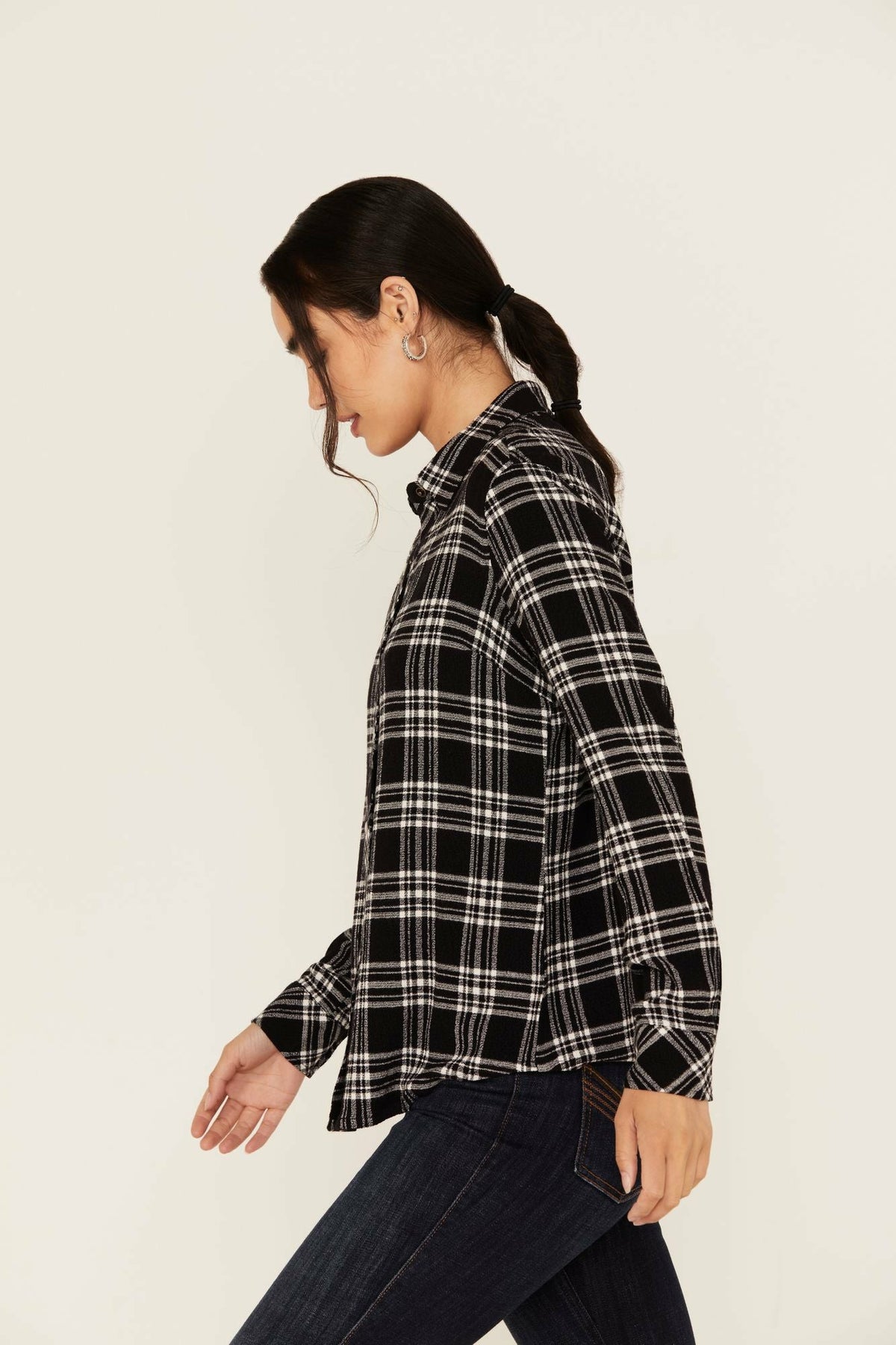 Featherlight Plaid Print Long Sleeve Pearl Snap Western Shirt