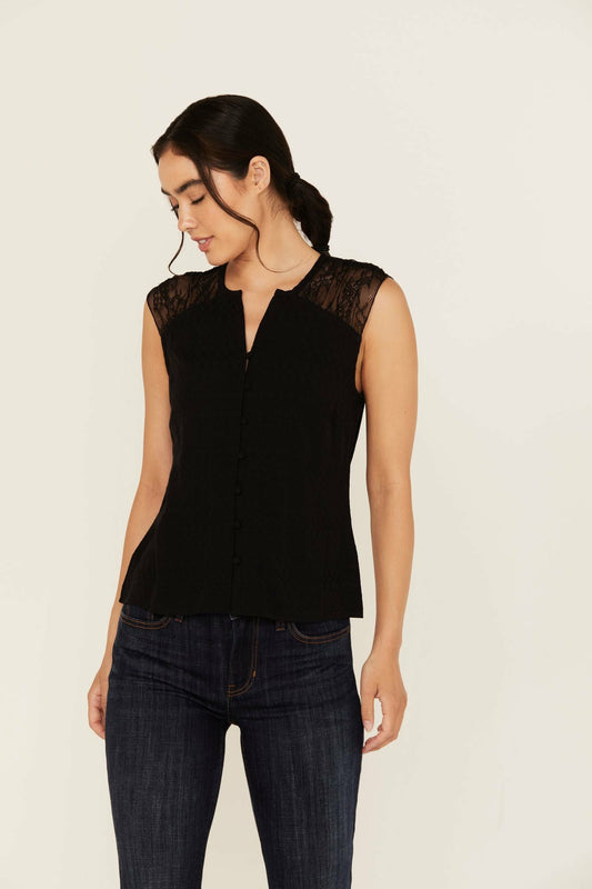 Joya Jacquard Sleeveless Top