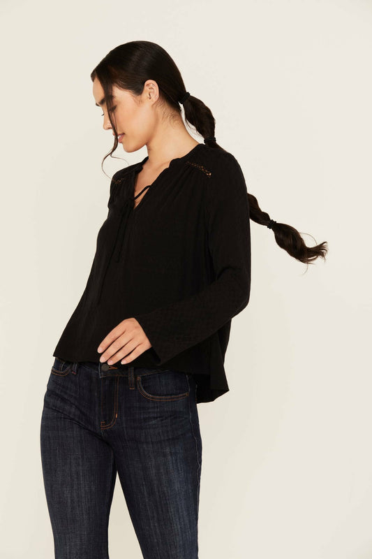 Buckeye Jacquard Long Sleeve Top