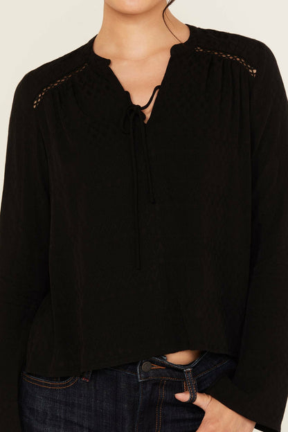 Buckeye Jacquard Long Sleeve Top