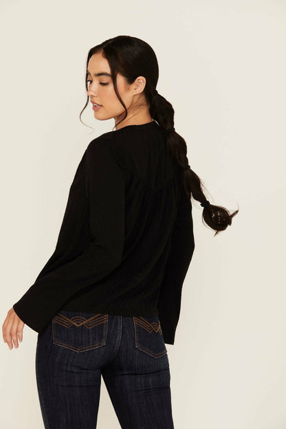 Buckeye Jacquard Long Sleeve Top
