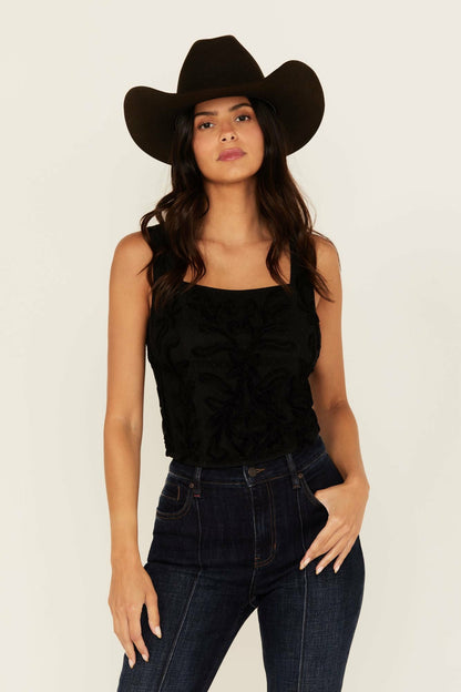Tigerbelle Soutache Lace Sleeveless Top