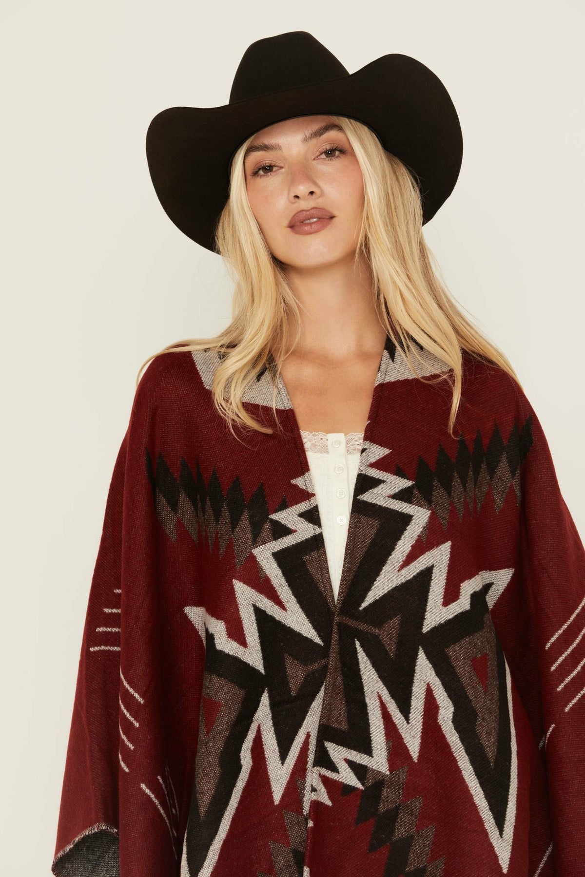 McDowell Southwestern Print Reversible Fringe Shawl