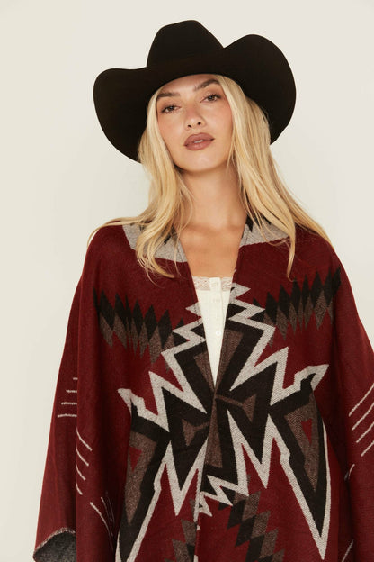 McDowell Southwestern Print Reversible Fringe Shawl