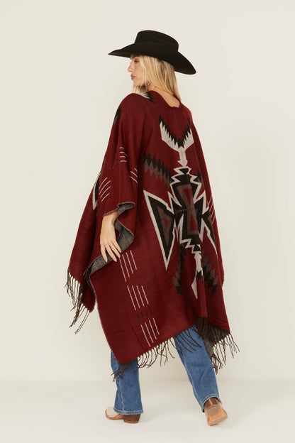 McDowell Southwestern Print Reversible Fringe Shawl