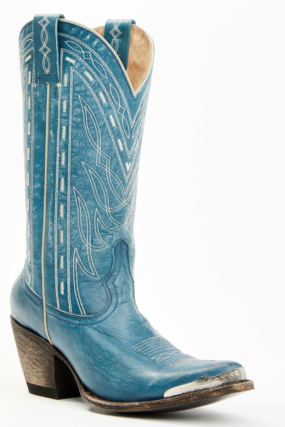 Retro Rock Teal Western Boots - Round Toe