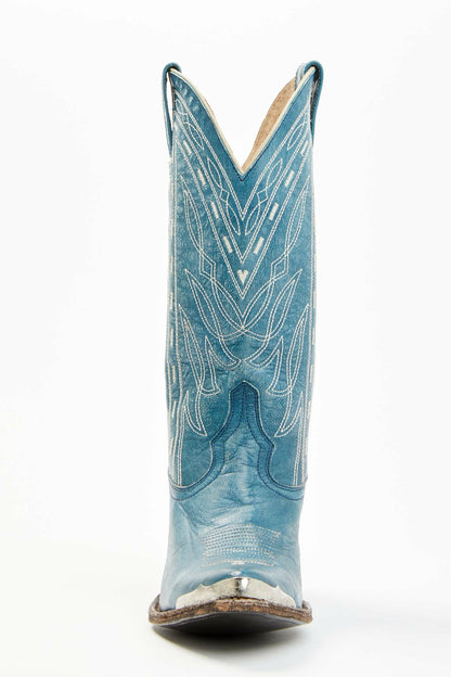 Retro Rock Teal Western Boots - Round Toe