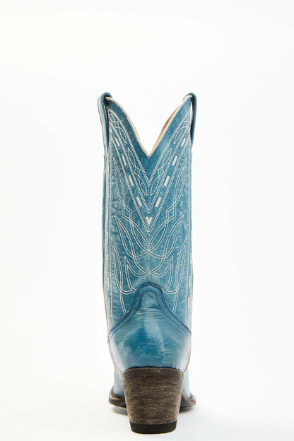 Retro Rock Teal Western Boots - Round Toe