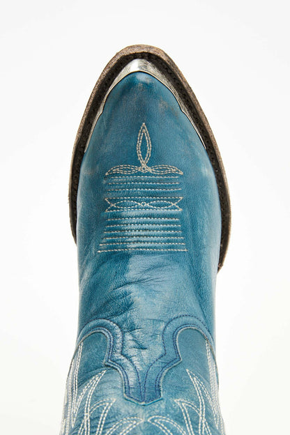 Retro Rock Teal Western Boots - Round Toe