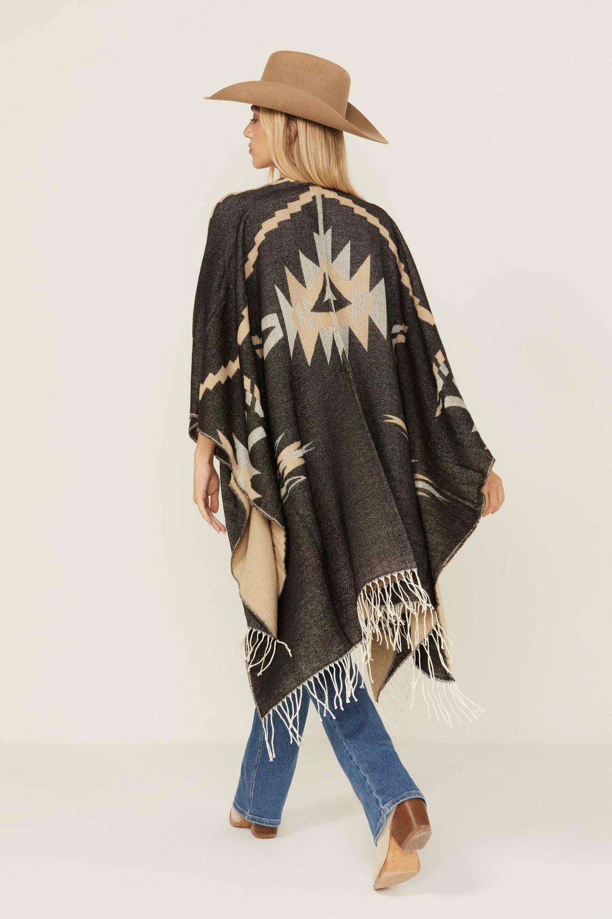 Waterford Southwestern Print Reversible Fringe Shawl