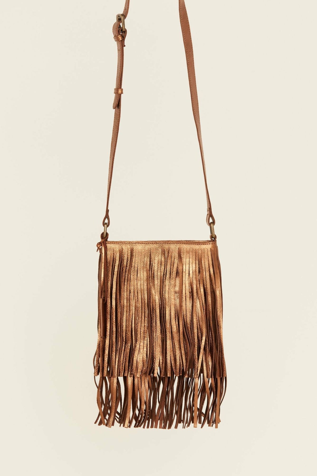 Camarillo Metallic Fringe Suede Crossbody Bag
