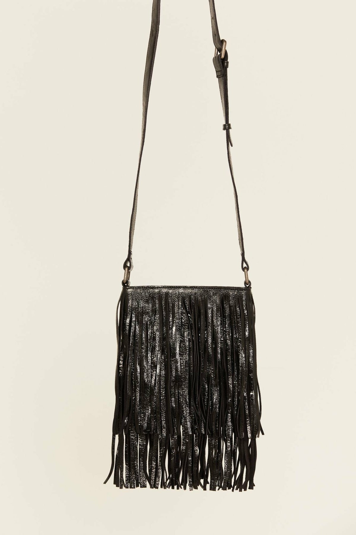 Camarillo Metallic Fringe Suede Crossbody Bag