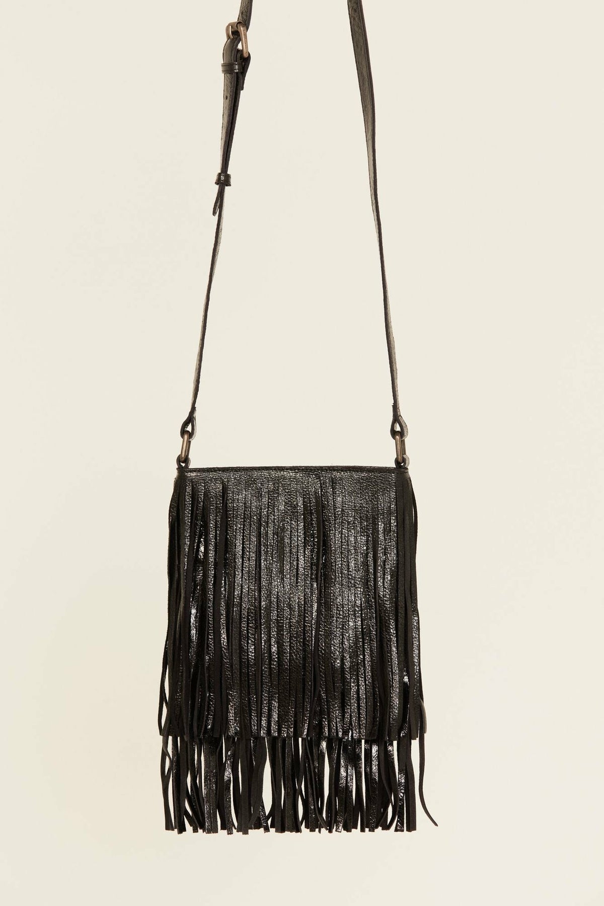 Camarillo Metallic Fringe Suede Crossbody Bag