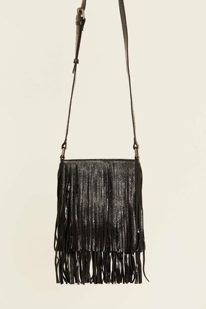 Camarillo Metallic Fringe Suede Crossbody Bag