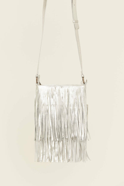 Camarillo Metallic Fringe Suede Crossbody Bag