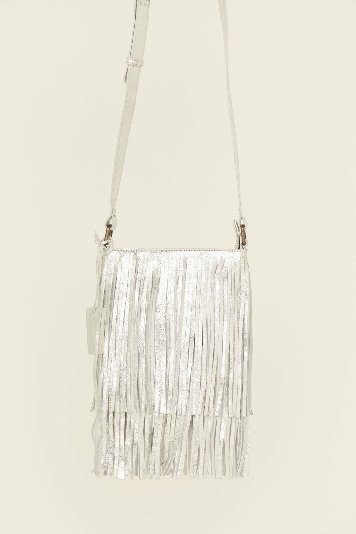 Camarillo Metallic Fringe Suede Crossbody Bag