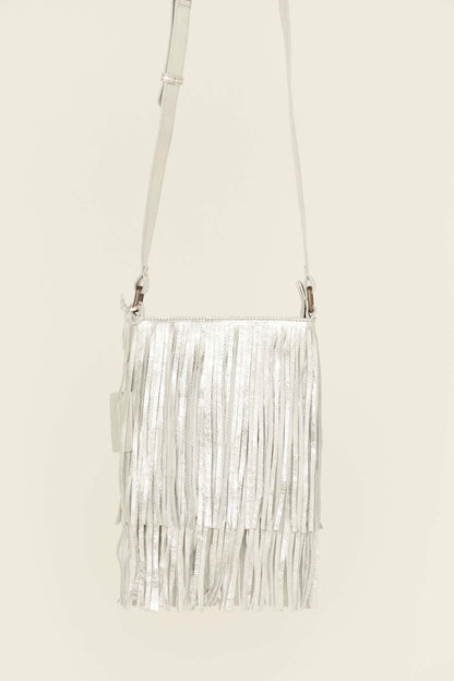 Camarillo Metallic Fringe Suede Crossbody Bag