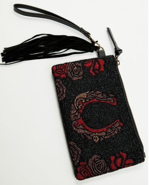 Rose Seed Bead Wristlet Clutch