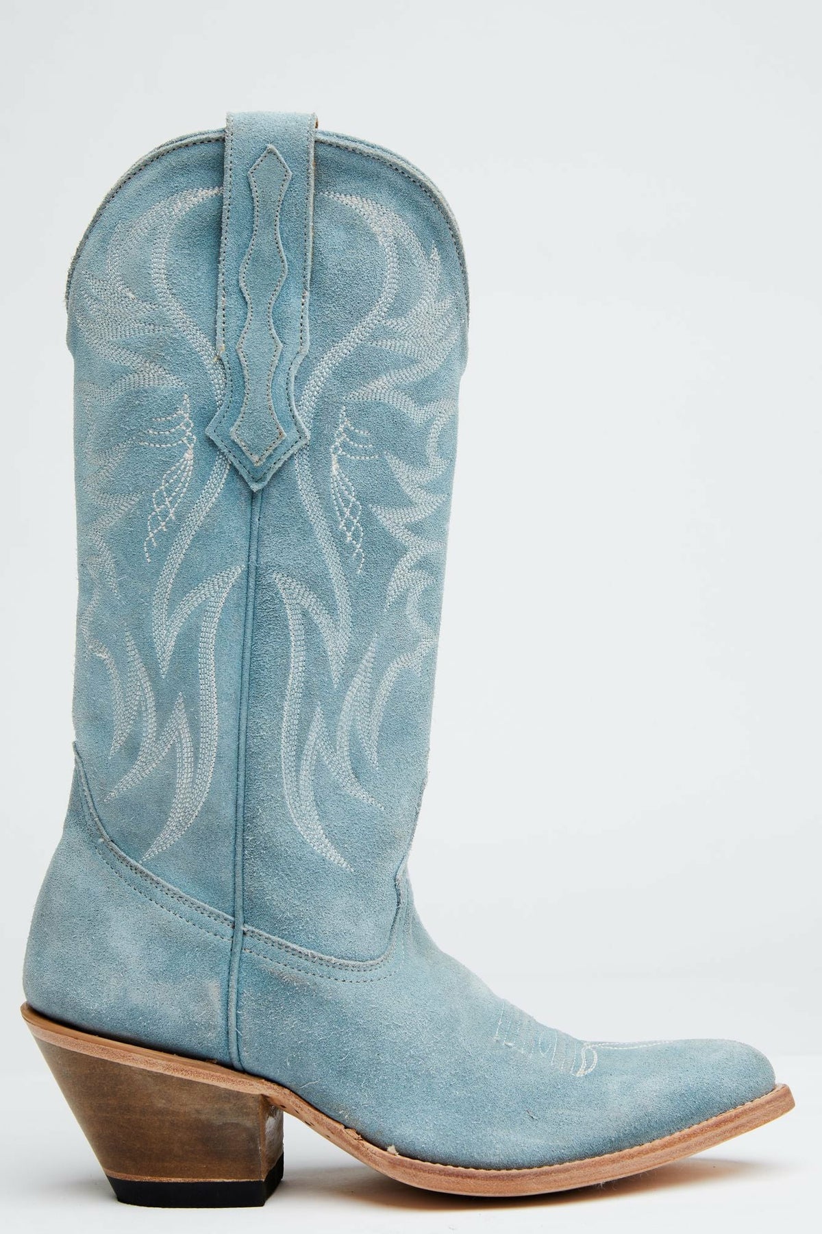 Charmed Life Blue Suede Western Boots - Round Toe
