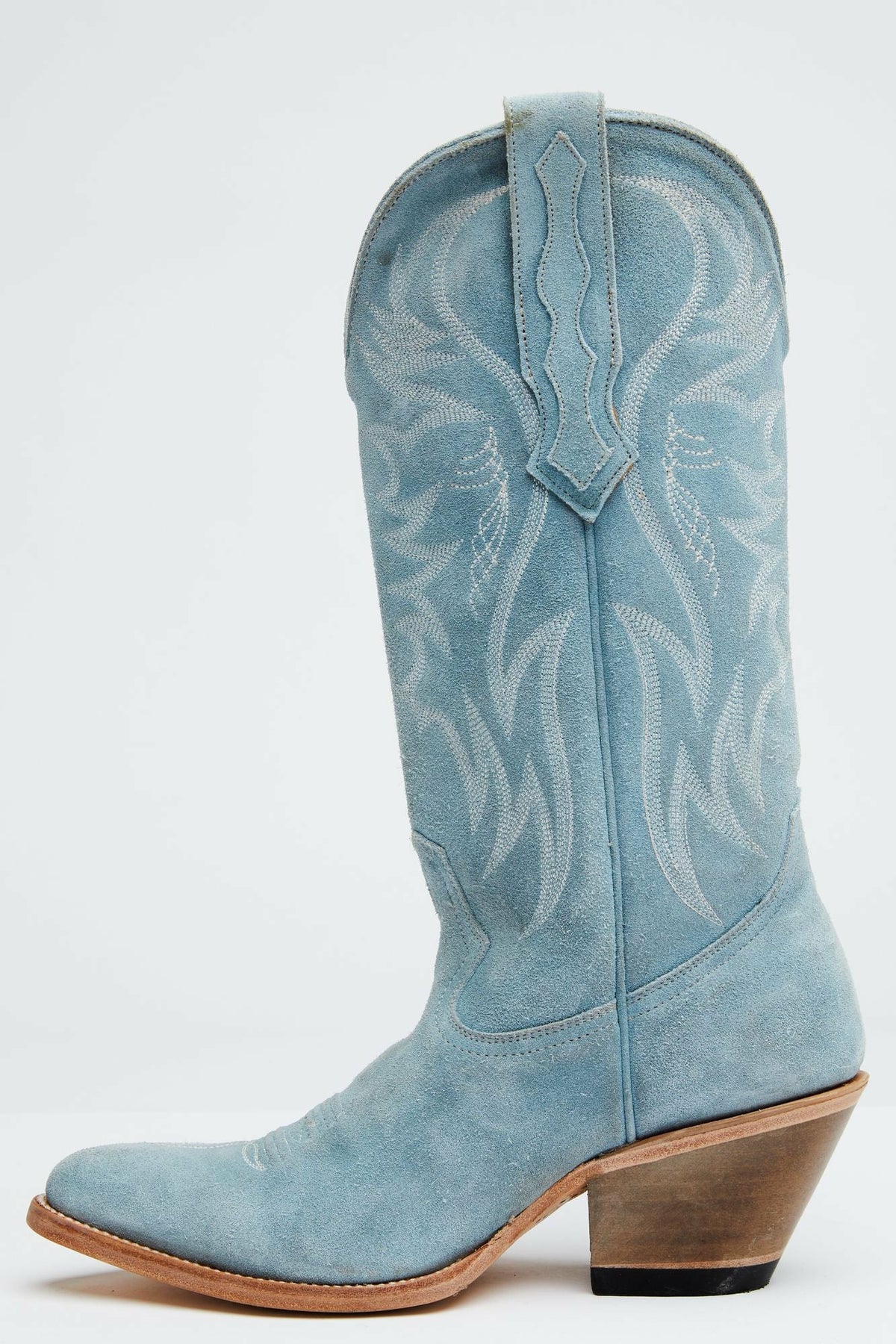 Charmed Life Blue Suede Western Boots - Round Toe