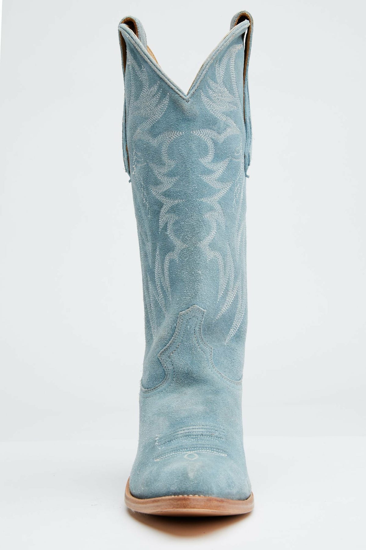 Charmed Life Blue Suede Western Boots - Round Toe
