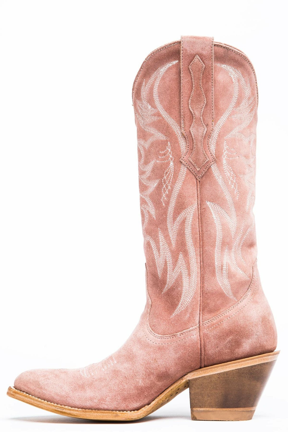Charmed Life Pink Suede Western Boots - Round Toe