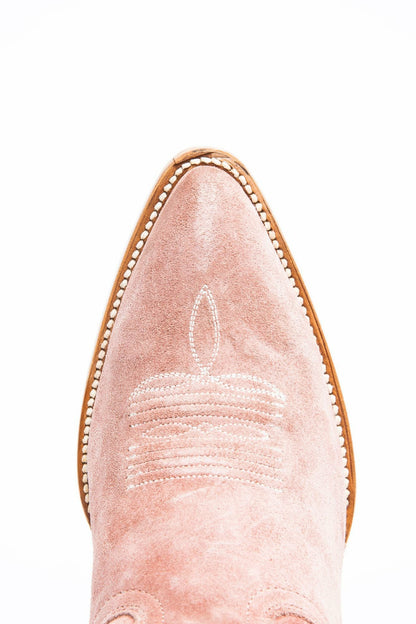 Charmed Life Pink Suede Western Boots - Round Toe