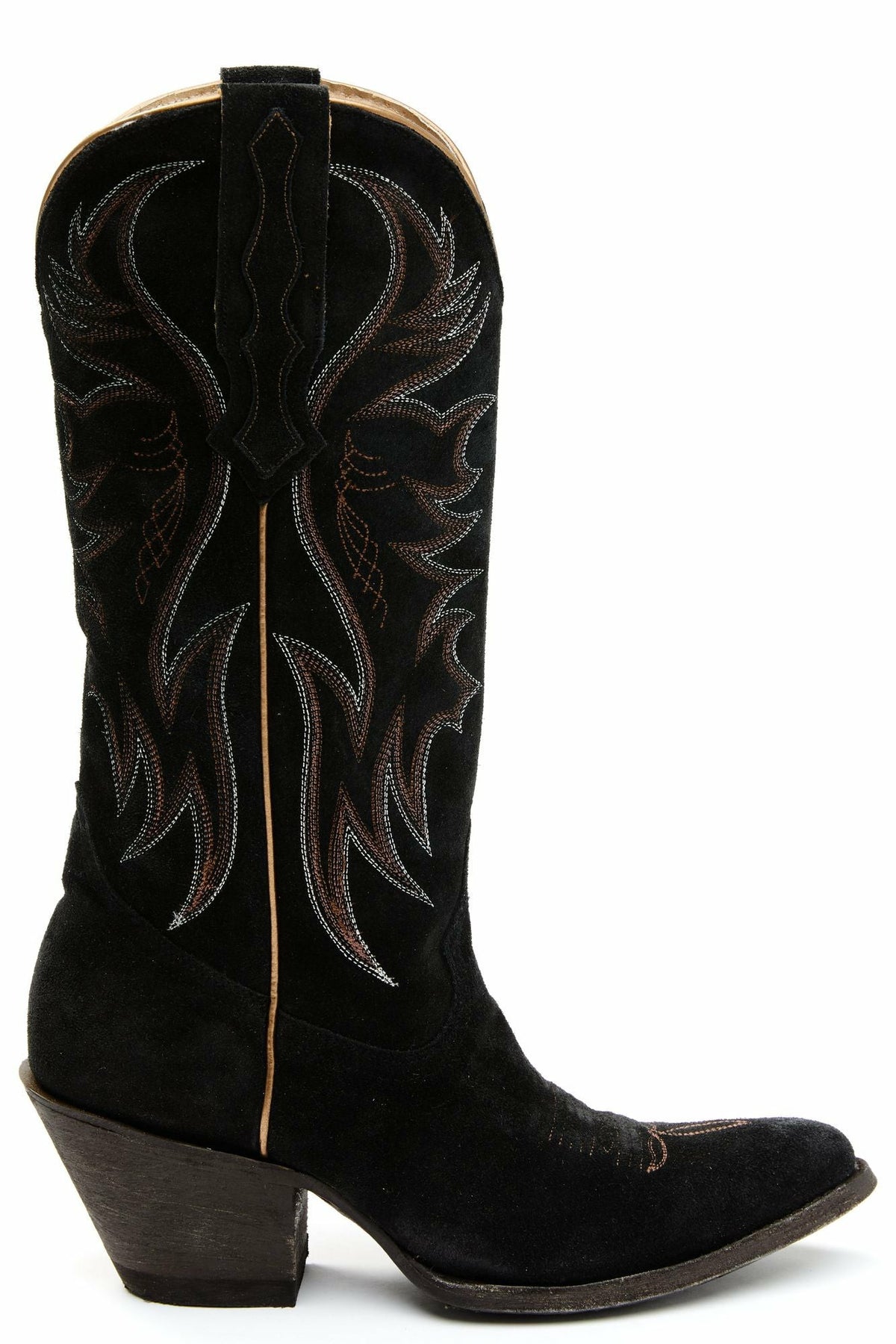 Charmed Life Black Suede Western Boots - Round Toe