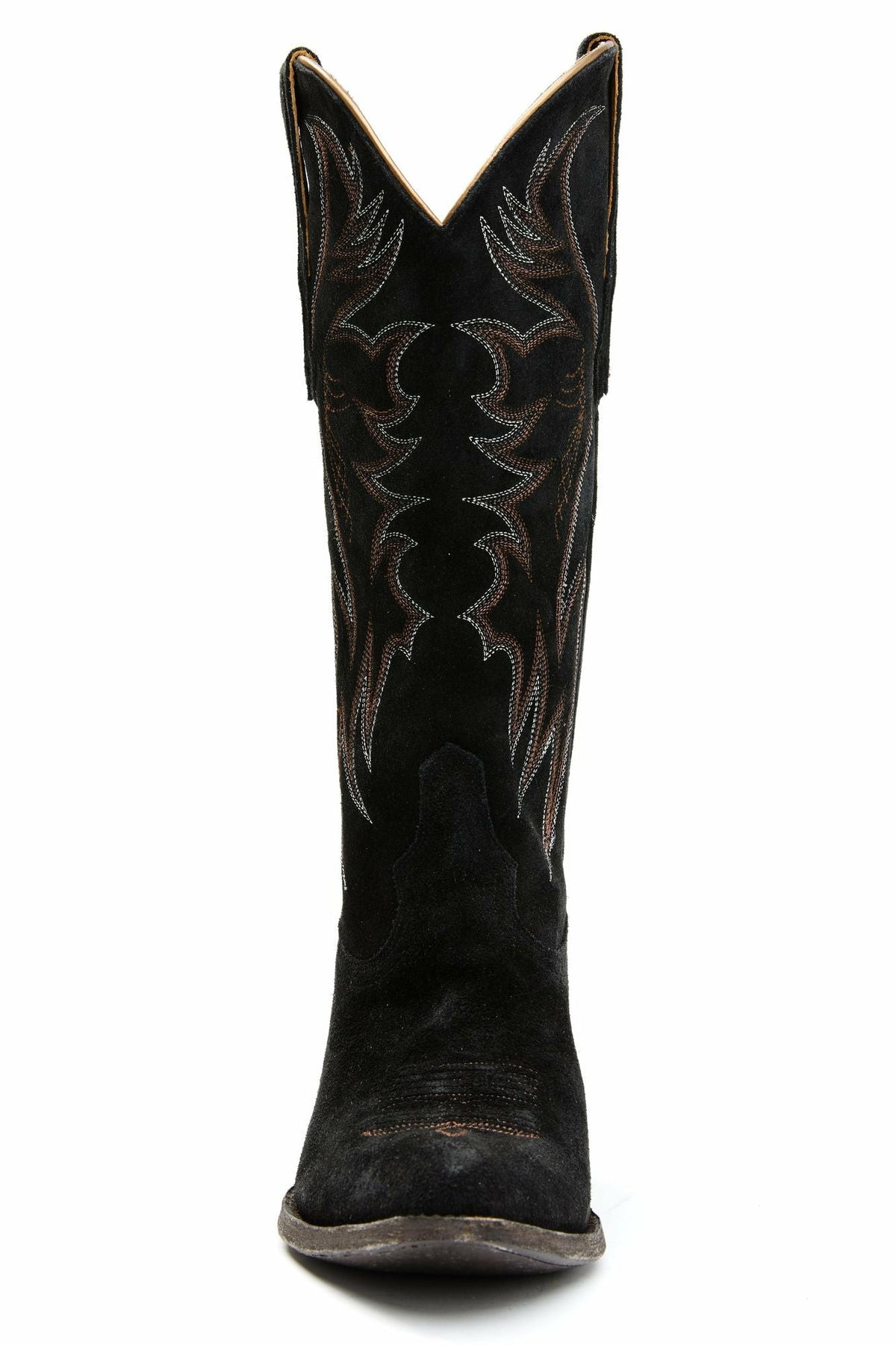 Charmed Life Black Suede Western Boots - Round Toe