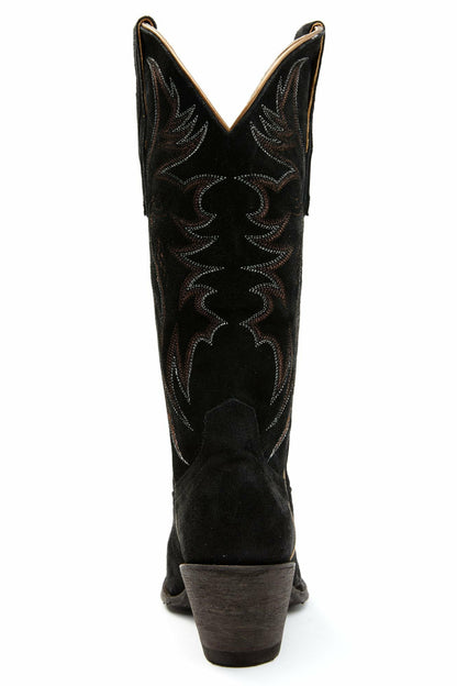 Charmed Life Black Suede Western Boots - Round Toe