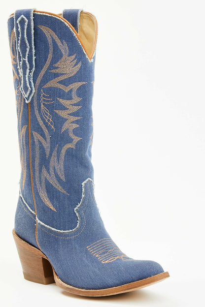 Charmed Life Denim Western Boots - Round Toe