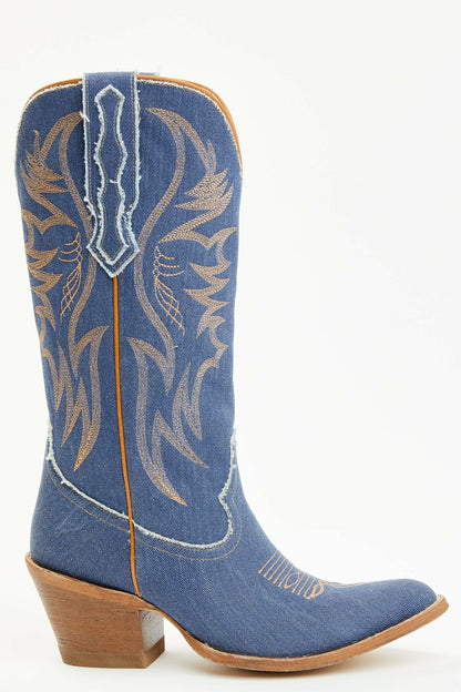 Charmed Life Denim Western Boots - Round Toe