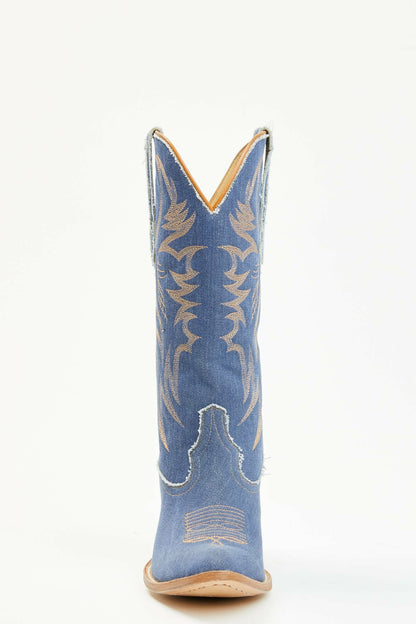 Charmed Life Denim Western Boots - Round Toe