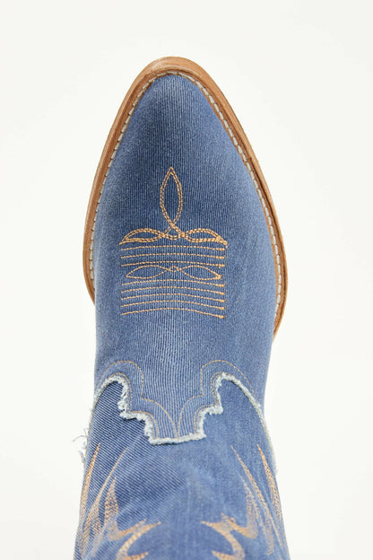 Charmed Life Denim Western Boots - Round Toe