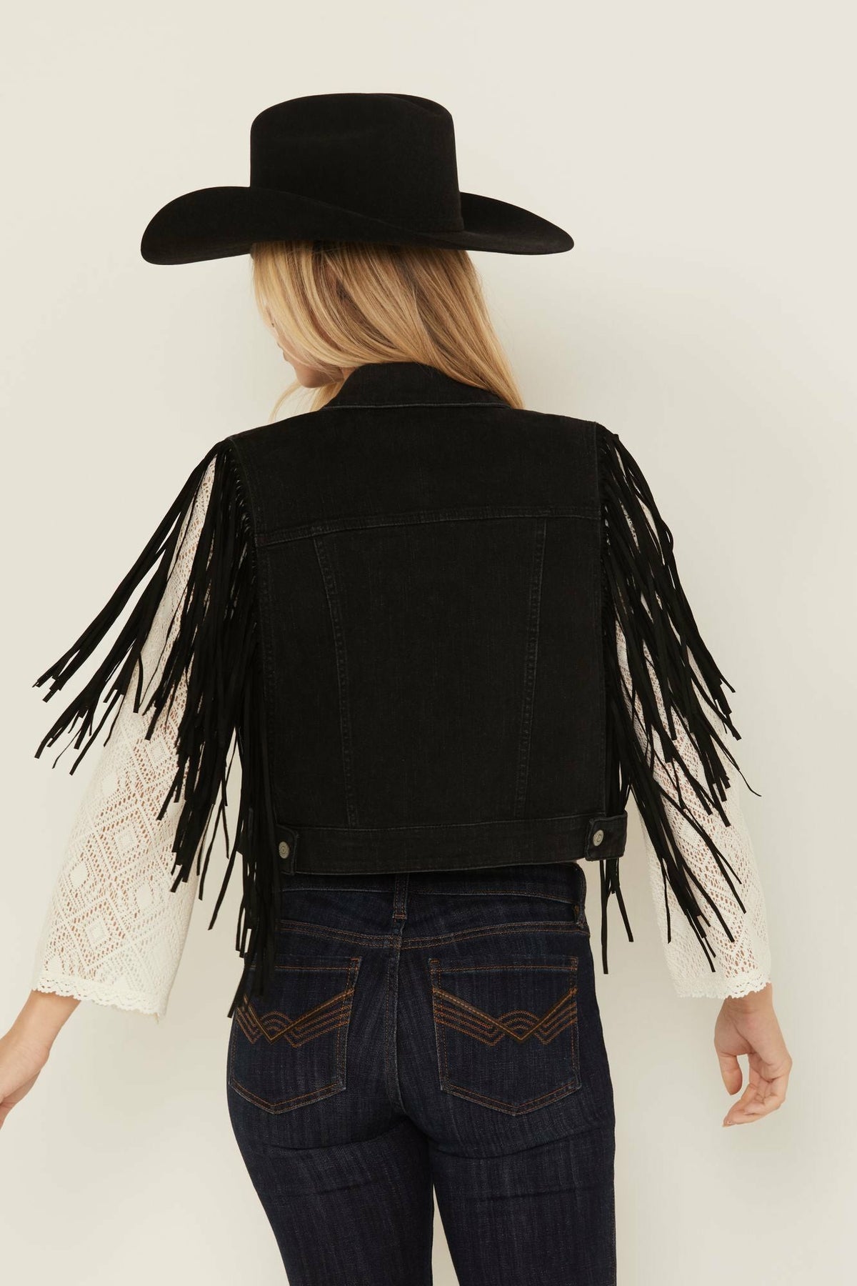 Studded Fringe Vest