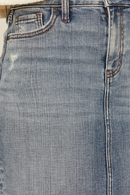 Ivywood Medium Wash Super Stretch Denim Mini Skirt