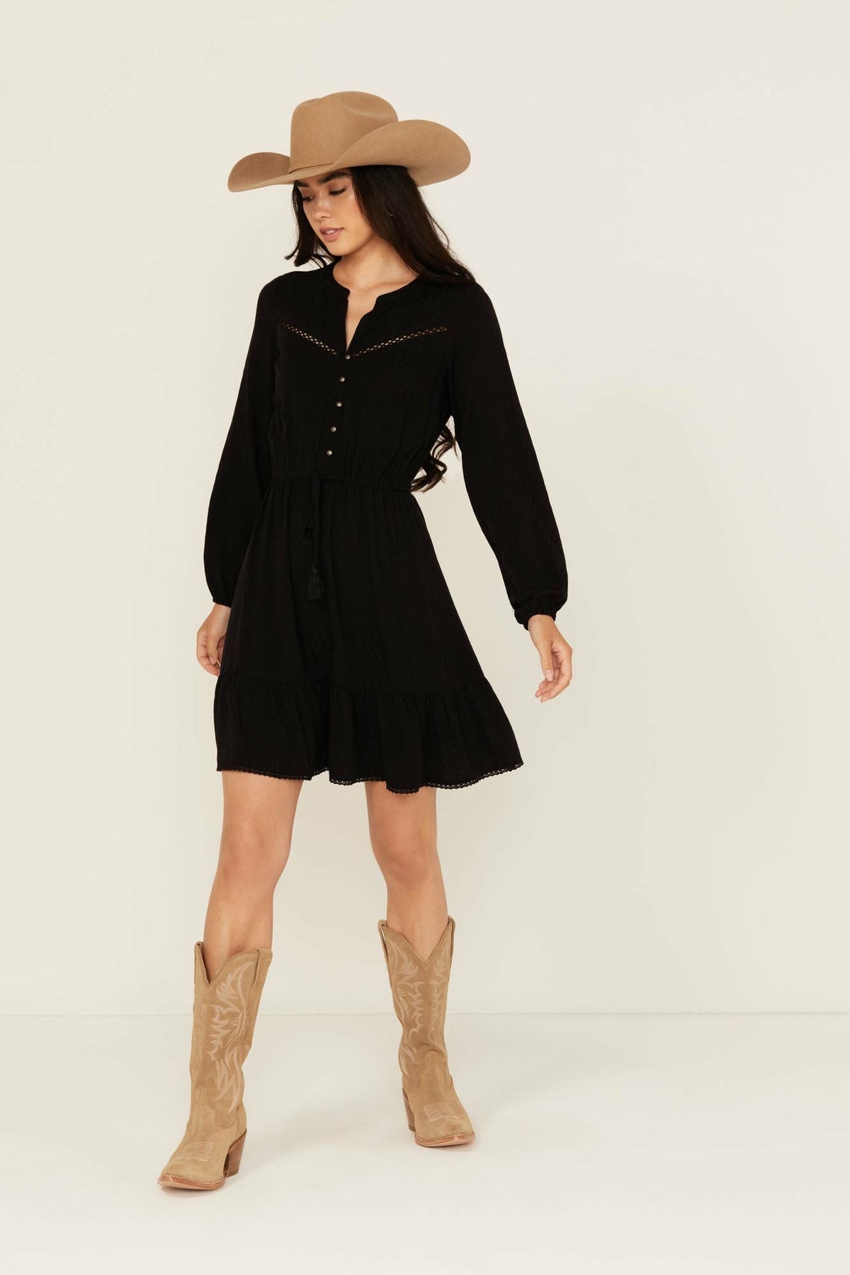 Fitzpatrick Solid Long Sleeve Mini Dress