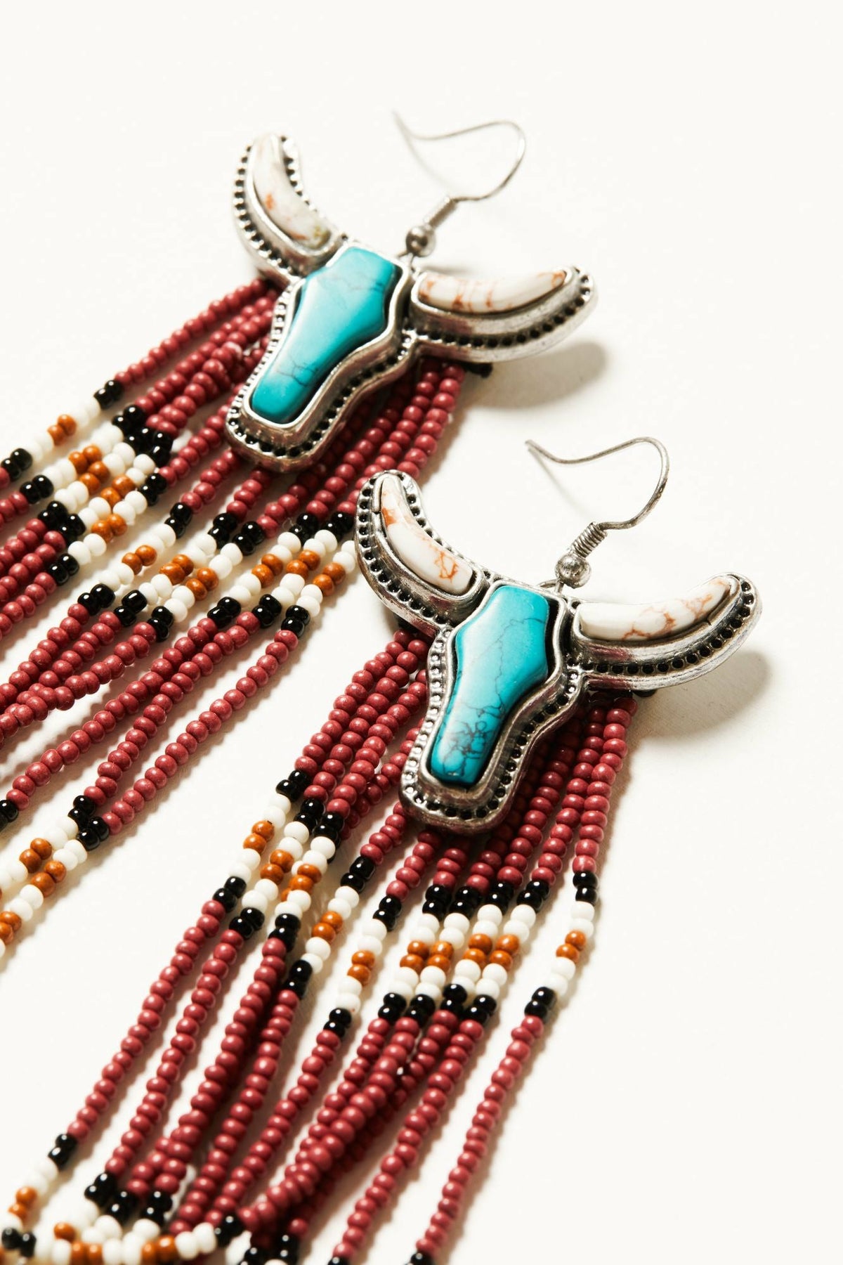 Riverbend Seed Bead Fringe Earrings
