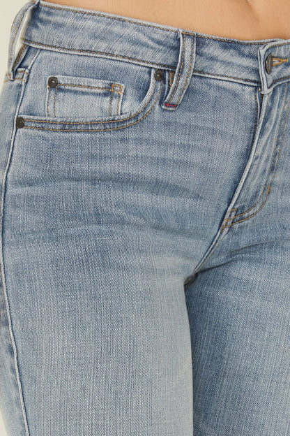 Arden Light Wash Rebel Mid Rise Bootcut Super Stretch Denim Jeans